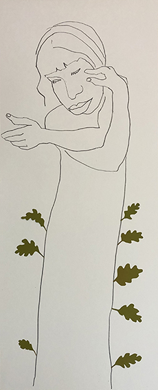 geworteld figuurmet geloken ogen