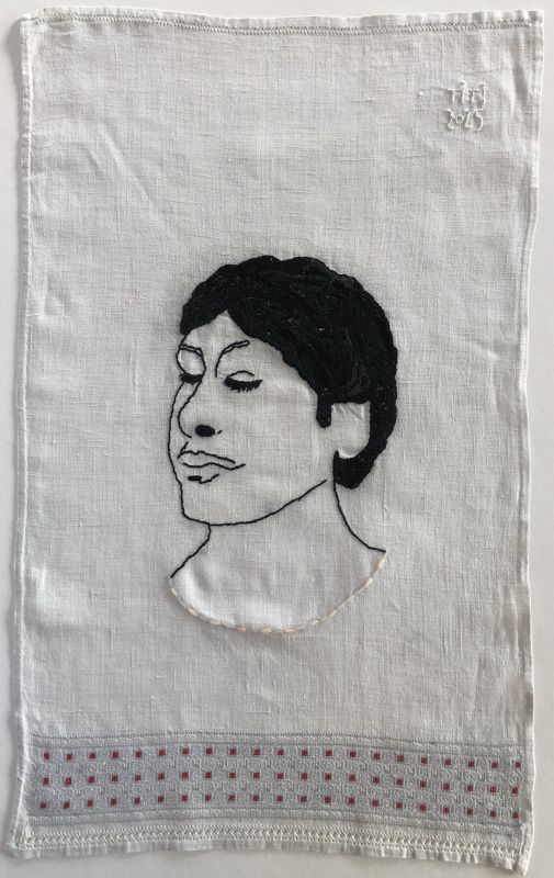 portret met geloken ogen